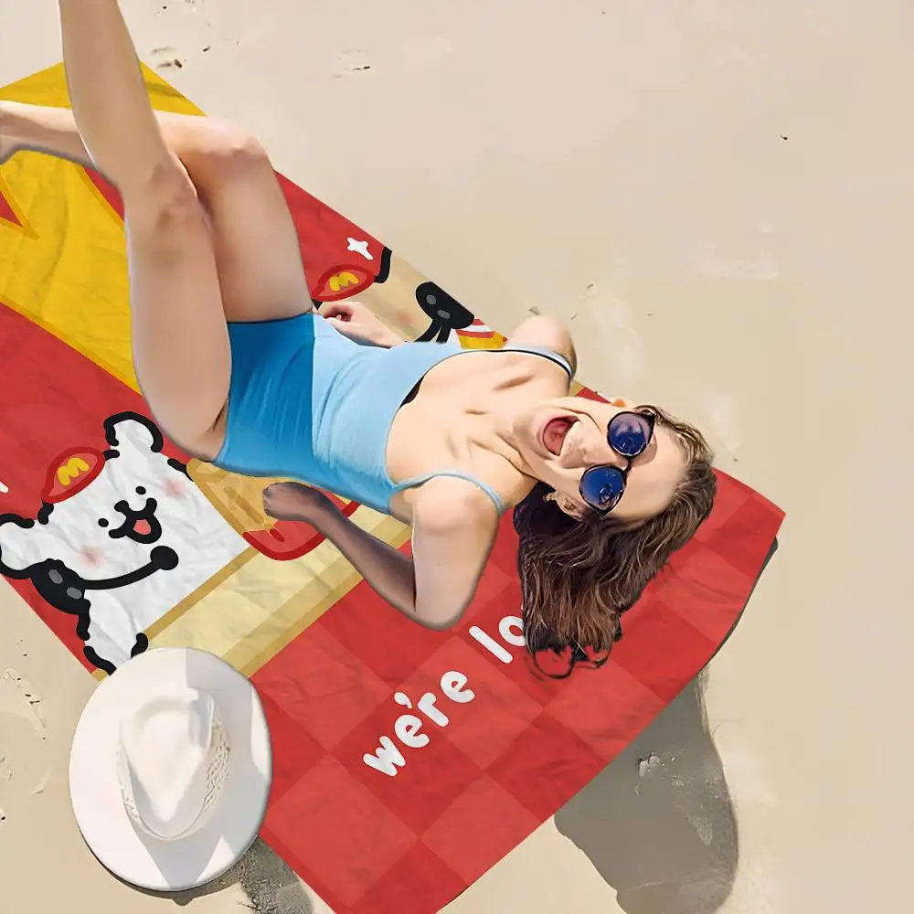 Cartoon Cute Maltese Dog Big Microfiber Beach Towels Quick Dry Towel Sand Beach Towels Pool Towel for Travel Swim Pool Yoga