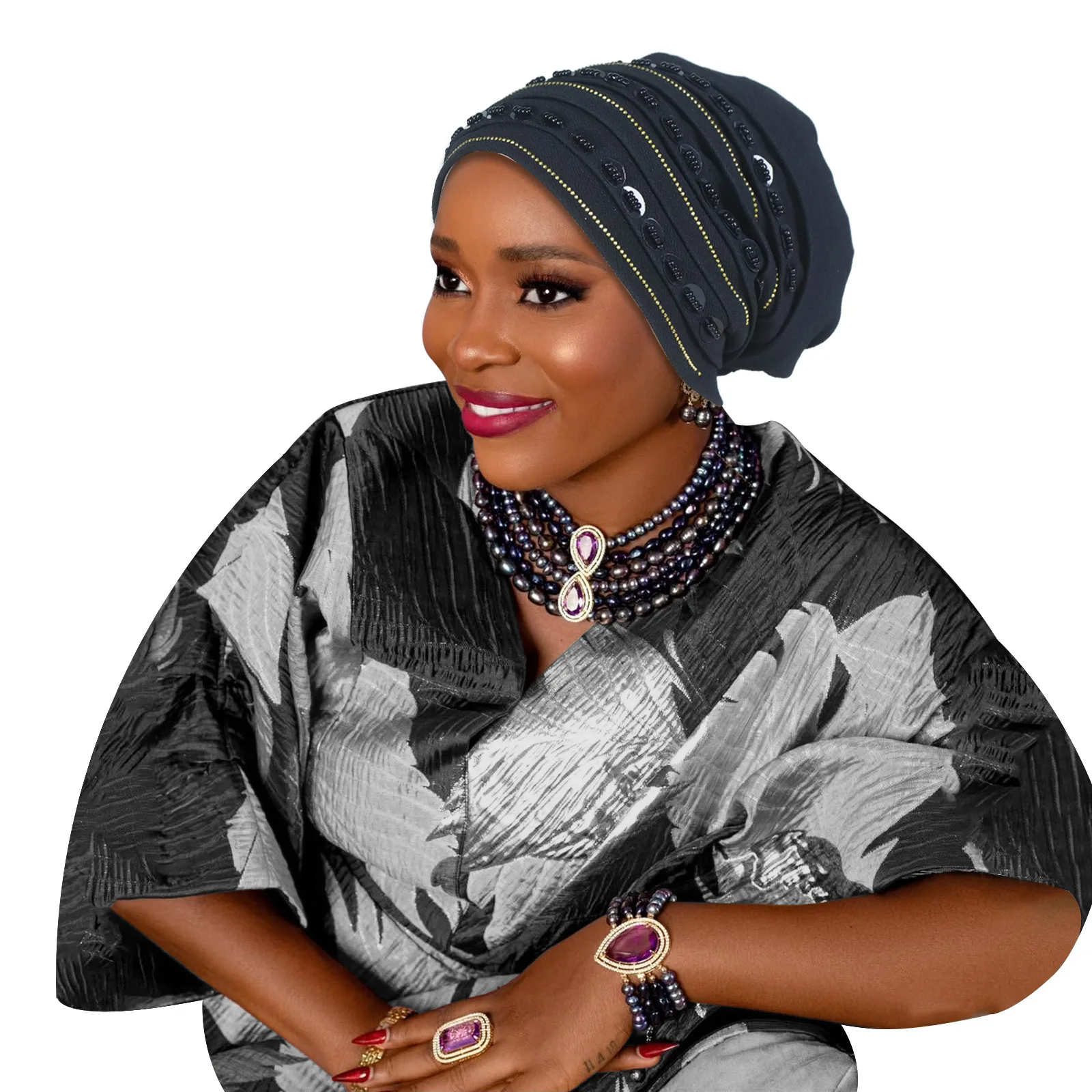 Fashion Women African Turban Cap Lady Head Wraps Nigeria Wedding Auto Gele Headtie Party Headgear Headwear Hat
