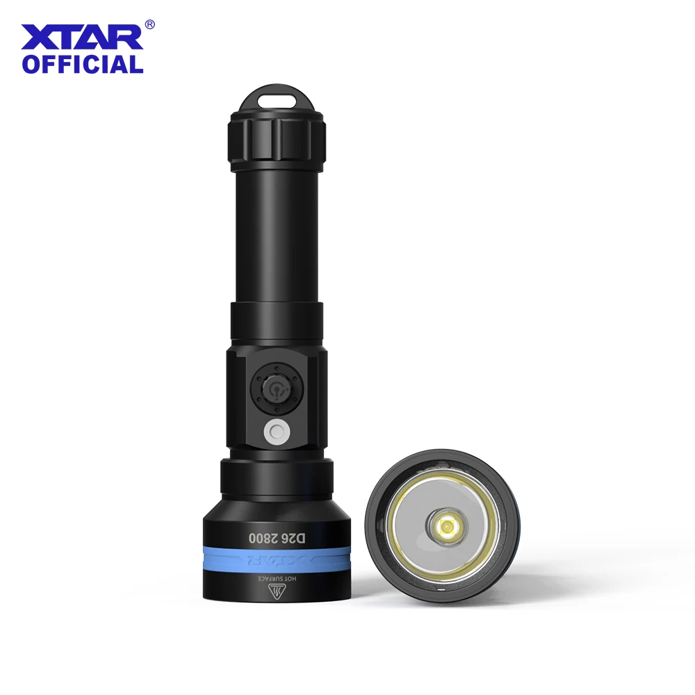 XTAR D26 2800 Фонарик для дайвинга Мощный 2800 люмен 450 м 1,5 часа 7 °   Магнитный поворотный переключатель с плотным лучом мгновенного режима SOS