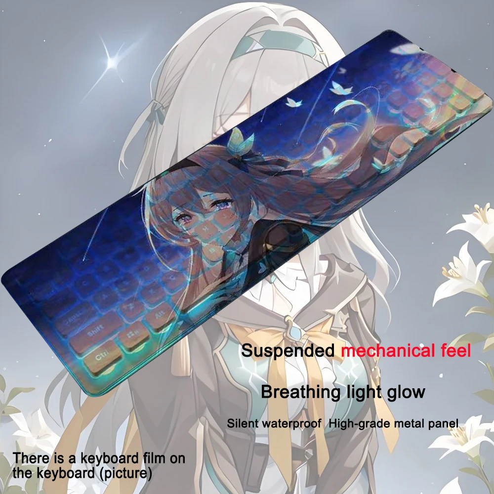 Honkai: Star Rail Keyboard 104 Keys Gaming Anime Firefly USB Wired Backlit Gaming Keyboard Keycap For Laptop Games PC Computer