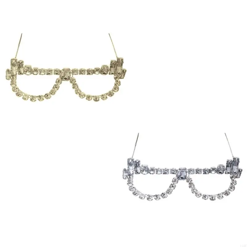 2025 New No Lens Crystal Glasses Frame Rhinestones Glasses Crystal Eyeglasses Unisex Gift