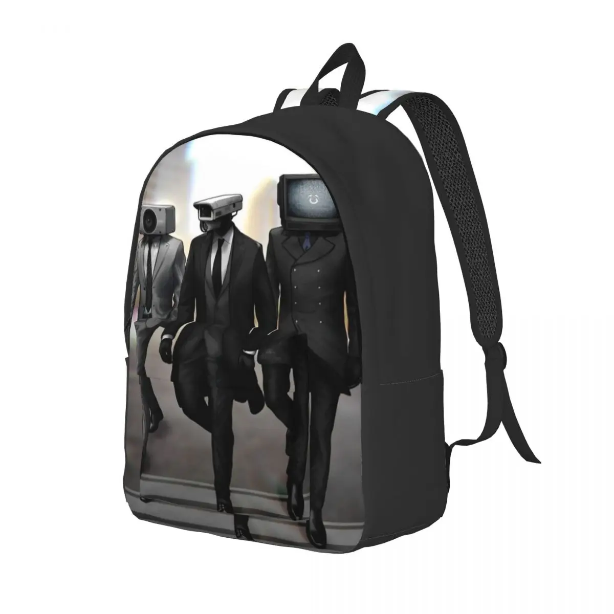 Skibidi Toilet Backpack Middle High College School Student Anime Cartoon Cameraman Titan Book Bags Teens Canvas Daypack Durable