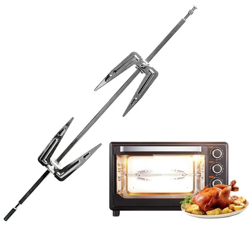 2024 New Stainless Steel Chicken Roaster Fork Rotating Baking Roast Chicken Fork BBQ Chicken Fork for Outdoor Grills