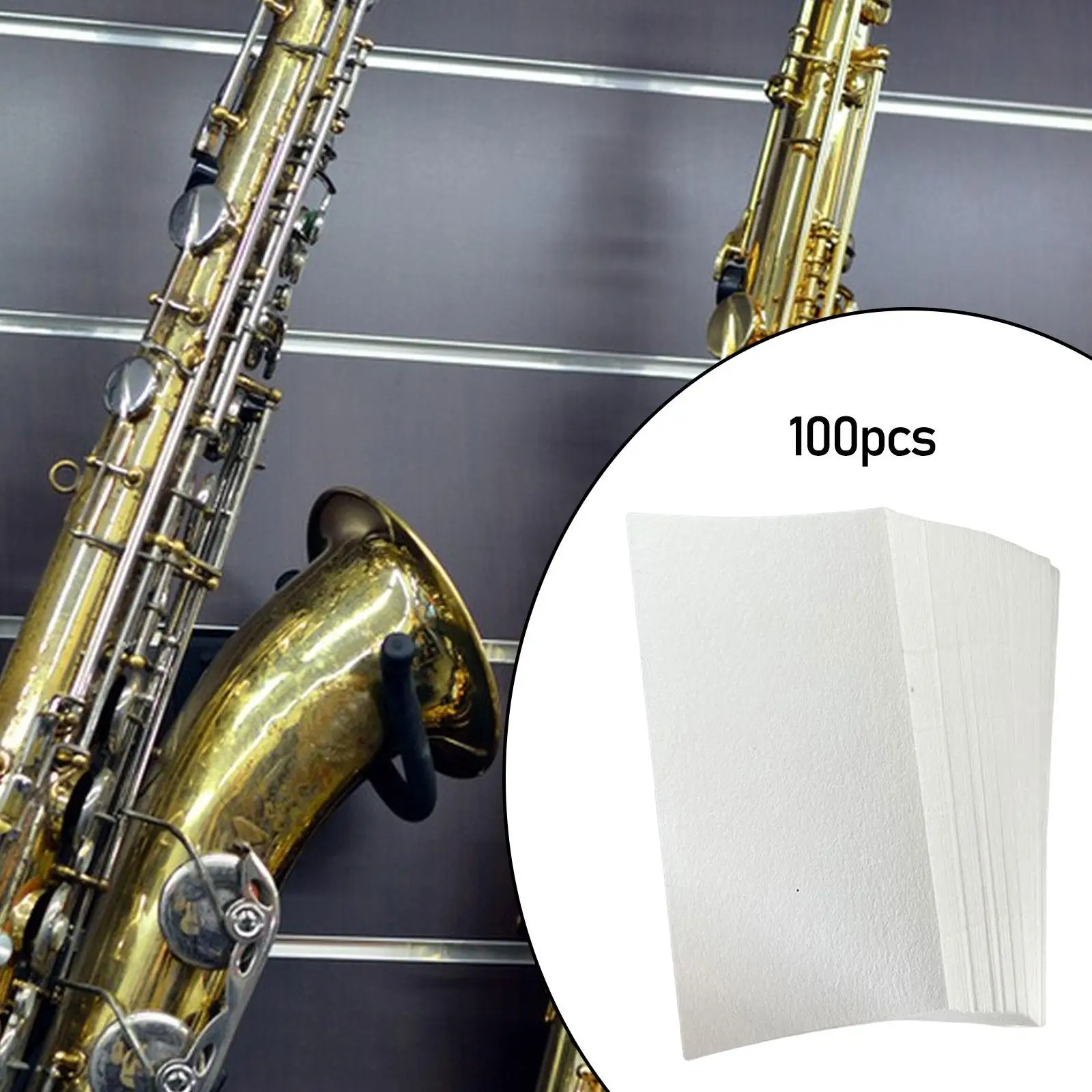 

100 Pieces Cleaning Paper Clarinet Pads Flute Swab Wind Woodwind Accessories