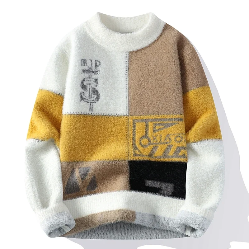 

Luxury Mink Cashmere Sweater for Men, High End, Warm, Soft, Christmas, New, Fall, Winter, Fashion, 2024