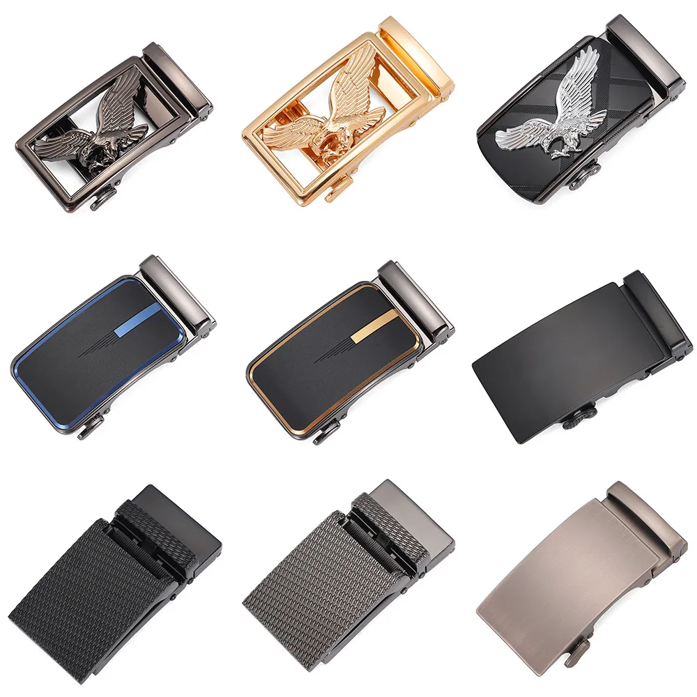 

Fashion Men's Business Alloy Automatic Buckle Unique Men Plaque Belt Buckles 3.5cm Ratchet Men Apparel Accessories