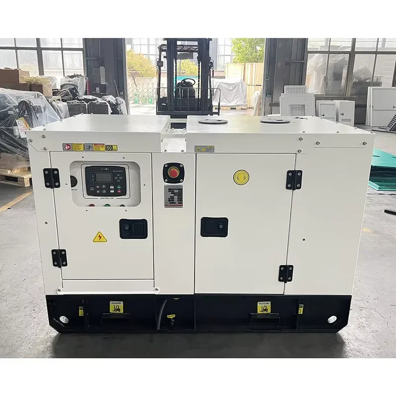 White 3 Phase 15 KVA 12 KW Silent Generator Open Frame Auto Start Remote Start ATS Yangdong Engine