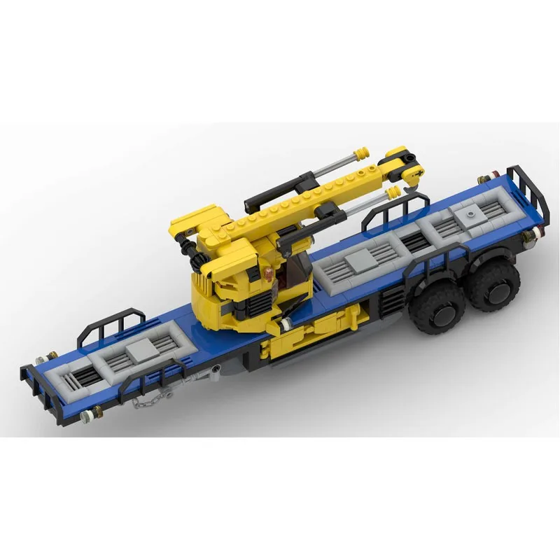 

MOC-207333 Classic New Flatbed Crane Semi-Trailer Building Block Model, 604 Pieces, Birthday and Christmas Toy Gift for Boys