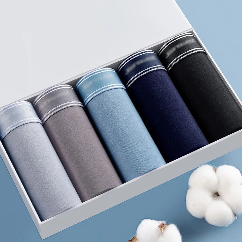 

5Pcs Boxer Shorts Men's underwear Men's boxer shorts Men's cotton boxers Sexy Comfortable breathable Winter underwear