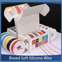 Heat Resistant Flexible Silicone Wire Stranded Cable 30~16AWG Tinned Copper in Box 5 Colors Electrical Wiring for DIY Projects