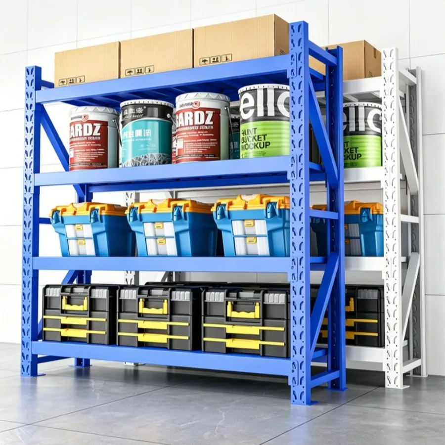 Sturdy Column Frame Shelves Load-bearing Express Supermarket Shoe Cabinets Rack Warehouse Multi-level Furniture Prateleira LJ40