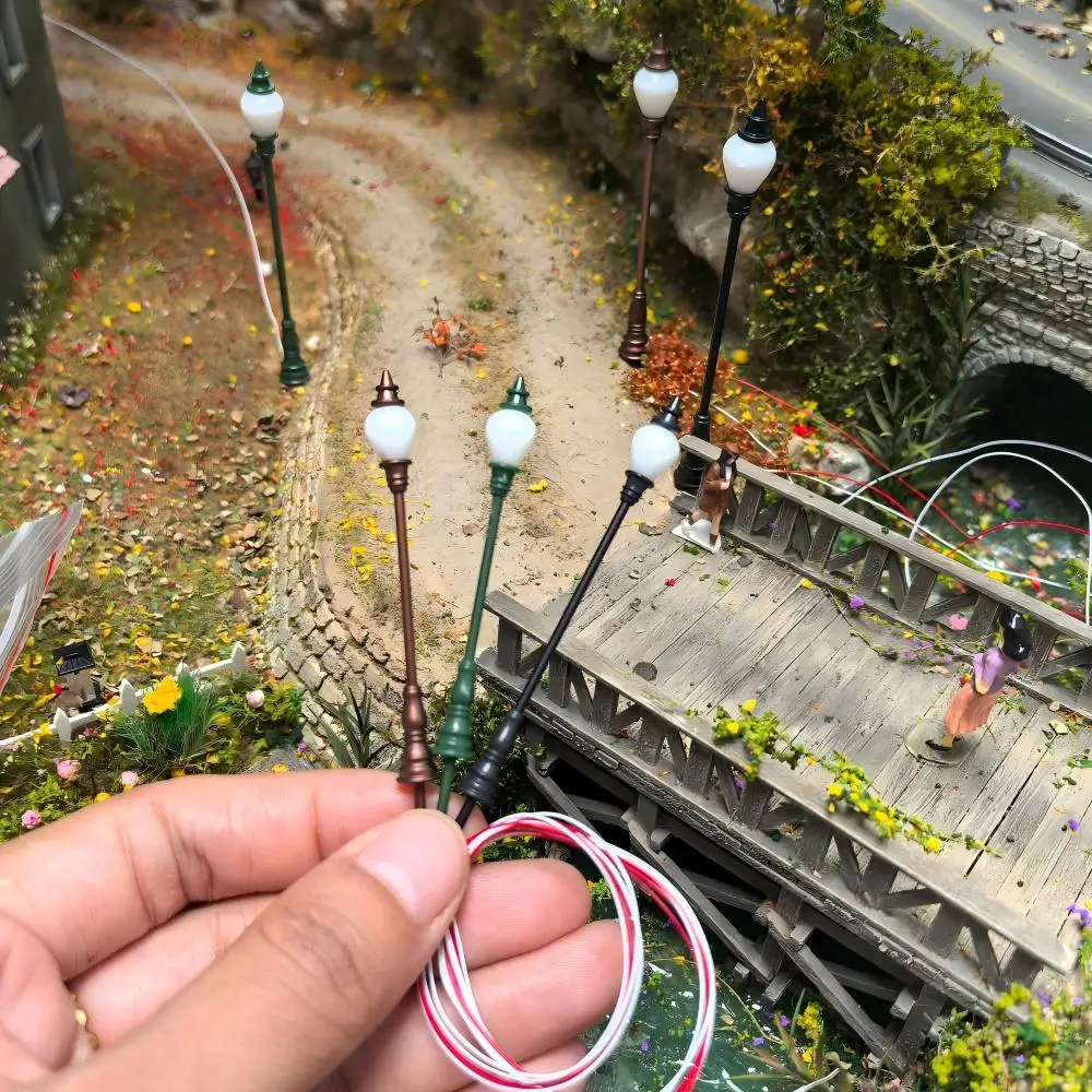 Miniature Street Lamp Model Train Lights for DIY Sand Table Scenery Building Accessories
