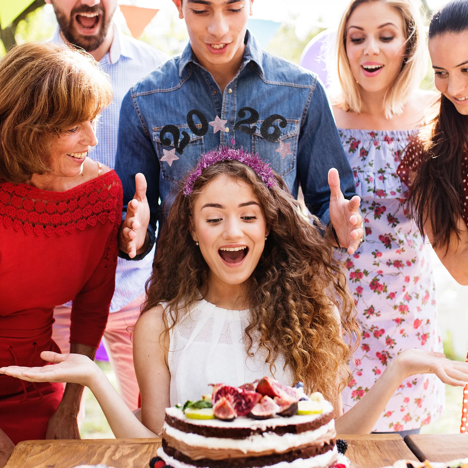 

New Years Eve Headband 2026 - Shiny Star Design Hairpiece for Holiday Parties - Comfortable Festive Hair Accessory for Women