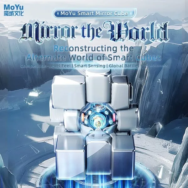 Moyu Smart Mirror Cube 3x3 Ai Mirror Cube Silver Irregular-shaped 3x3 Online Battle Pk Cubo Toy