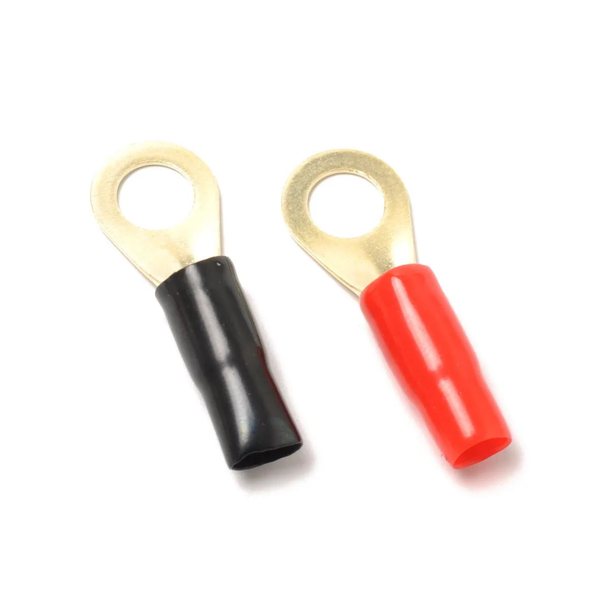 5Pairs Crimp Terminals Copper Tin Plated 8 Gauge Power Ground Wire Fork Spade Connector Terminal Plugs Crimp Barrier Spades