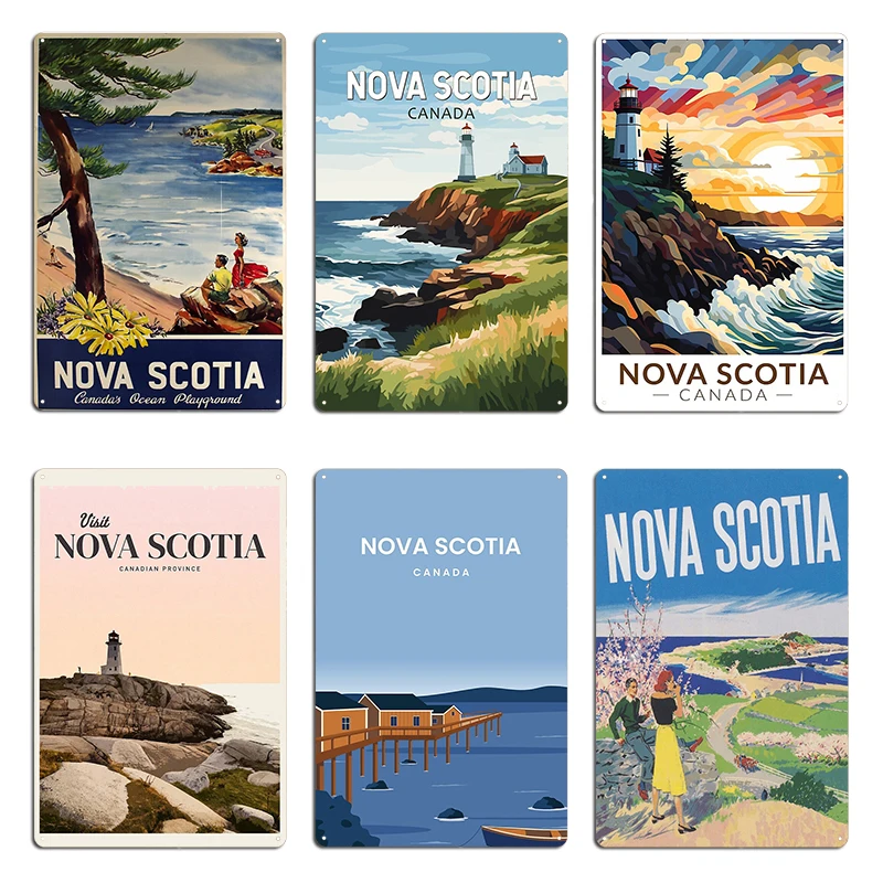 Nova Scotia Metal Sign Designing Club Garage Decoration Garage Club Canada Nova Scotia Travel Tin Sign Poster