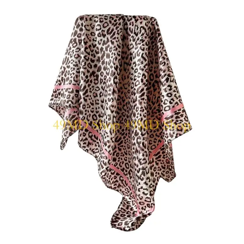 49MD Wild Pattern Bandana Scarf For Women and Girl Breathable Satined Headwear Square Headwrap for Daily and Beach Vacation