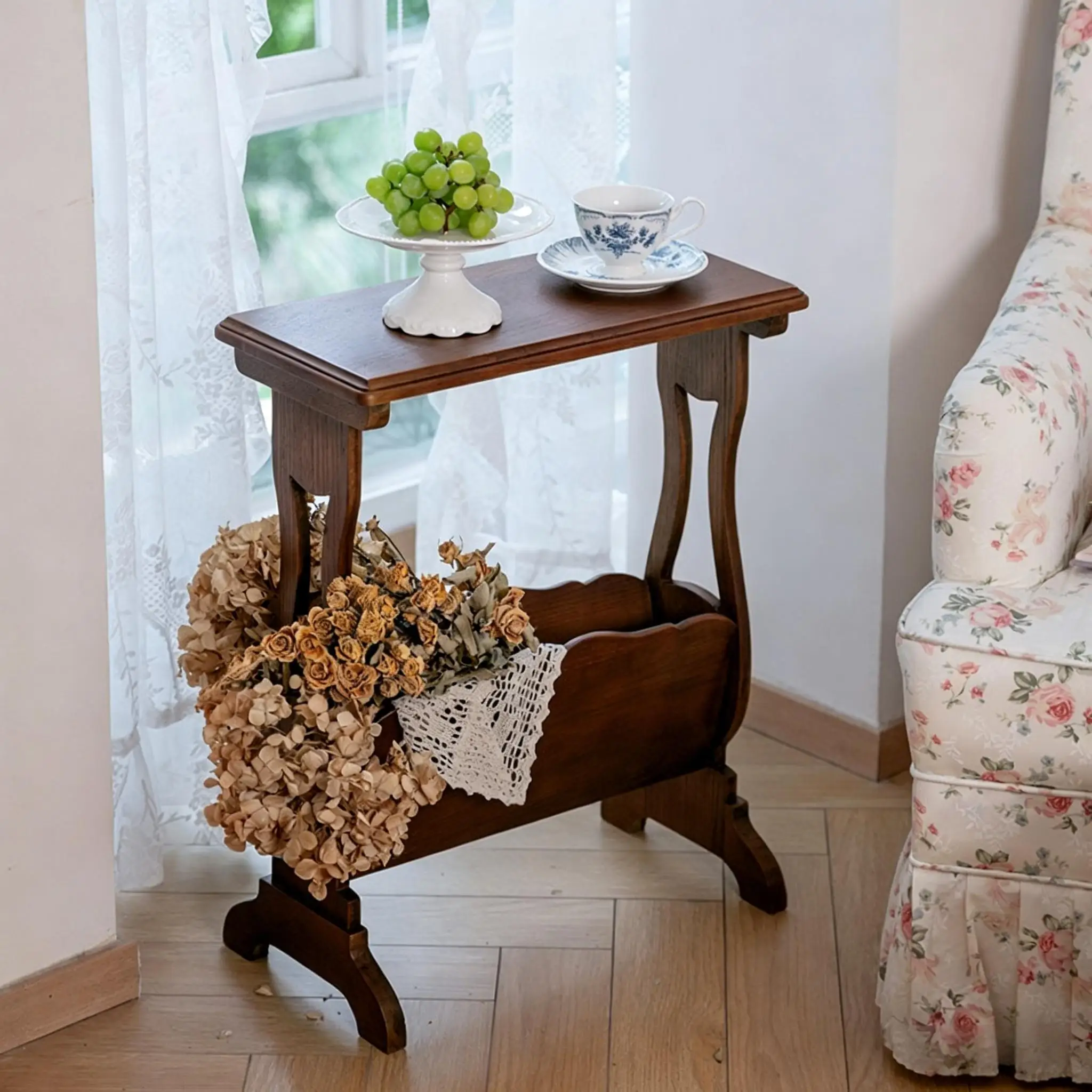 Vintage French Style Storage Rack Desktop Display Shelf Wall Mounted Multi Layer Storage Stand