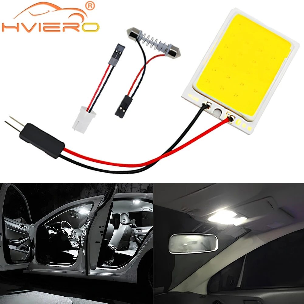 T10 C5W Car Led Cob 16/24/36/48SMD White Parking Bulb Auto Interior Reading Panel Lamp Super Bright Festoon License Plate Lights