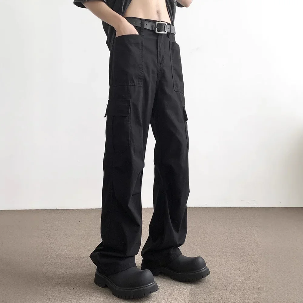 American New Summer Work Pants with Multiple Pockets. Men's High Street Loose Straight-leg Outdoor Casual Long Pants.