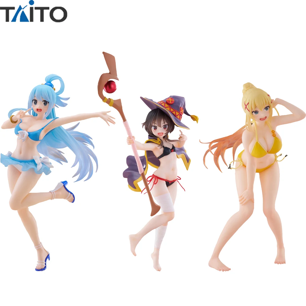 

In Stock TAITO Kono Subarashii Sekai ni Shukufuku o! Megumin Aqua Darkness Mizugi ver. Collectible Anime Figure Model Toy