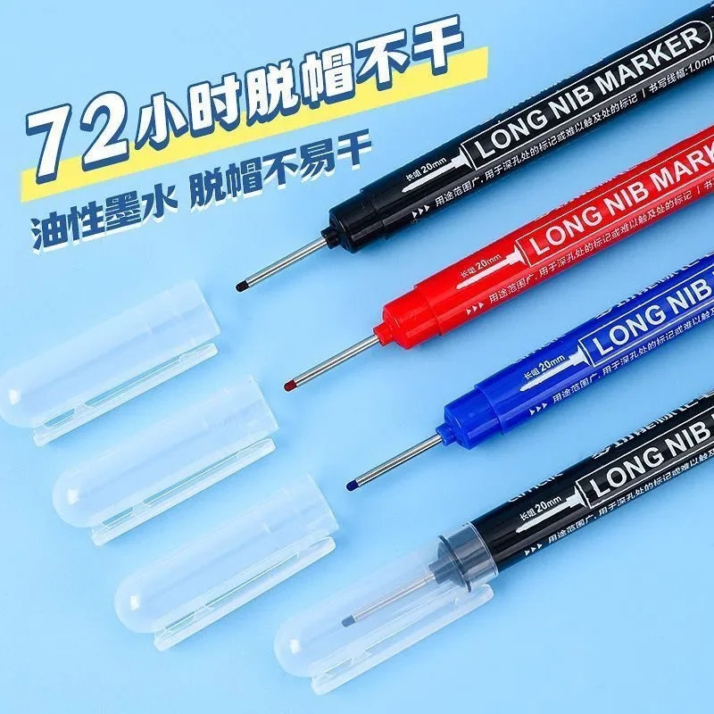 5/10 قطعة 20 مللي متر سعة كبيرة طويلة رئيس علامات القلم الحمام النجارة الديكور متعددة الأغراض مقاوم للماء حفرة عميقة أقلام خطاط (ماركر) #3