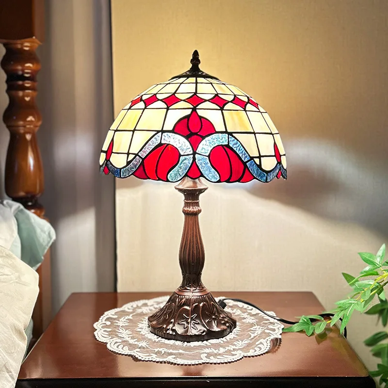 مصباح بجانب السرير لغرفة المعيشة وغرفة النوم وغرفة الدراسة على الطراز الباروكي مقاس 12 بوصة