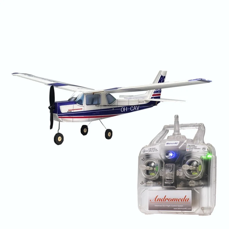 Minimumrc Hemelsblauw Cessna 152, Oefenafstandsbediening Vliegtuig met vaste vleugel Volledige set Gyro Zelfstabiliserend speelgoedvliegtuig