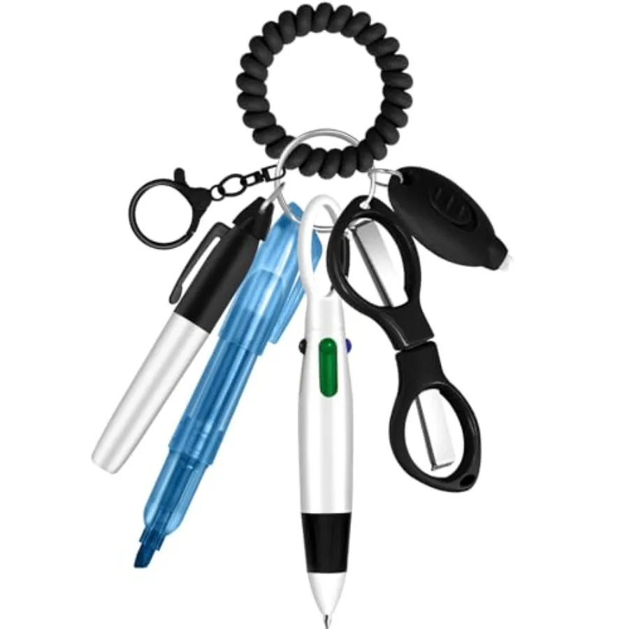 

Nurse Pen Set Badge Reel Holder Accessories Clip - Retractable Mini Nursing Ball Pen Permanent Marker Highlighter Light Foldabl