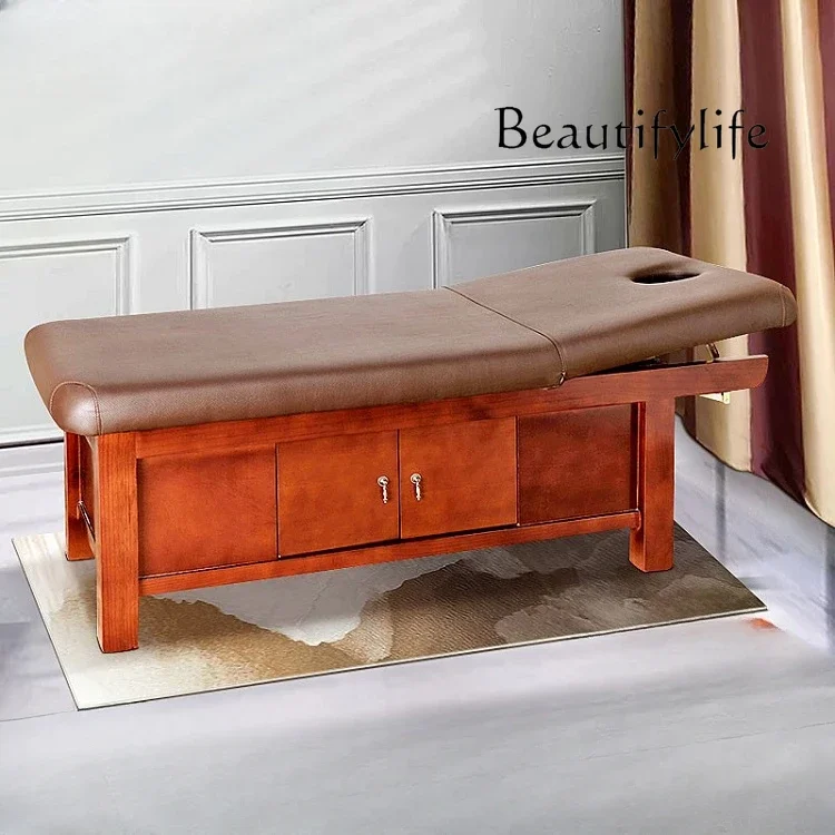 

High-Grade Solid Wood Beauty Bed Beauty Salon Special Massage with Hole Physiotherapy Beauty Bed