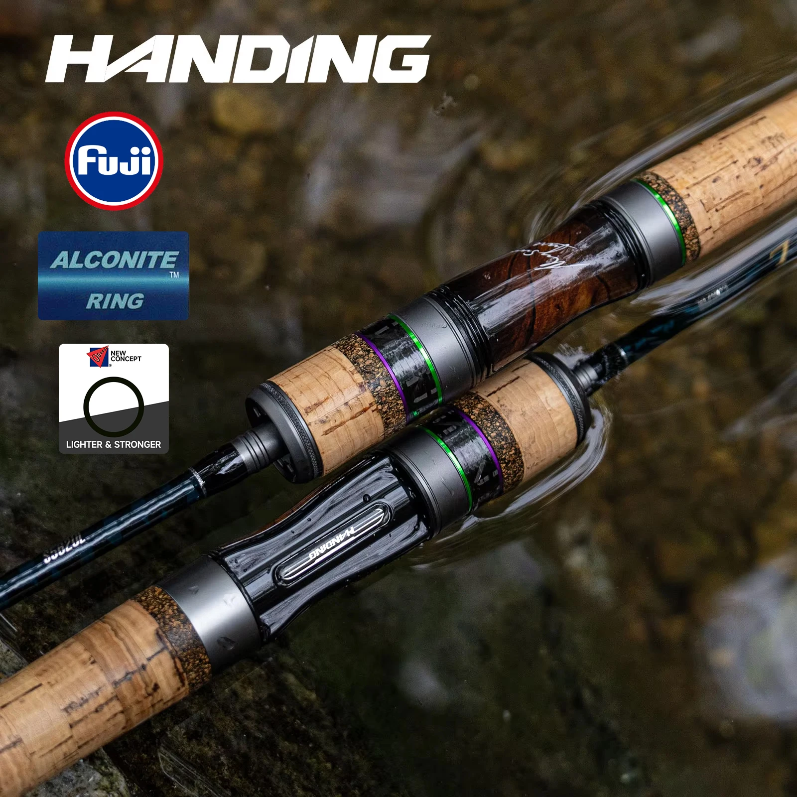 HANDING 78g Micro BFS caña de pescar caña de pescar de carbono peso del señuelo 1-8g FUJI ®   Anillos guía O+A UL/L Power para caña de pescar de trucha BFS