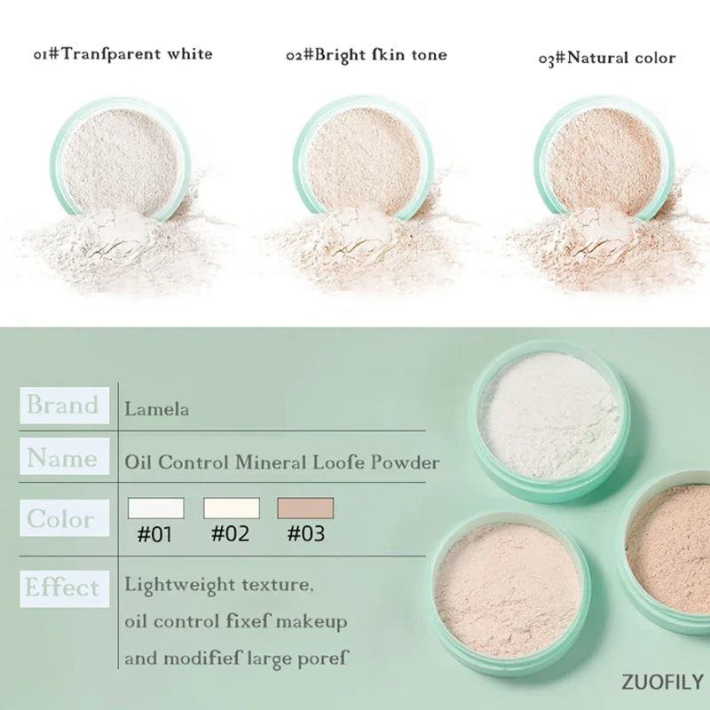 Oilcontrol Setting Powder Transparent Natural Face Finishing Powder Professional Waterproof Matte Makeup Loose Powder Foundation