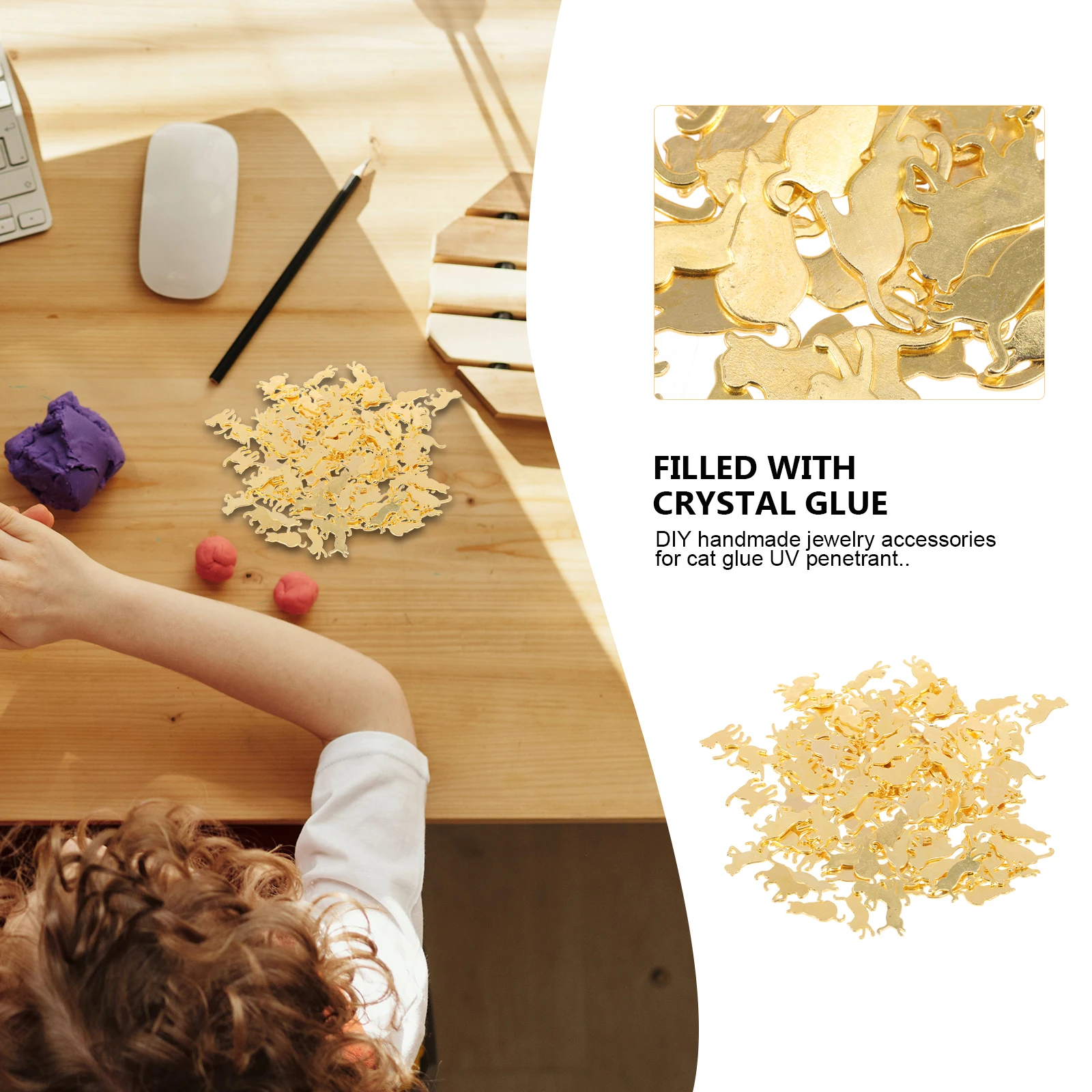 

120Pcs DIY Jewelry Cat Charms Alloy Pendants for Necklace Bracelet Keyring Craft Projects Small Filler Charms Supplies