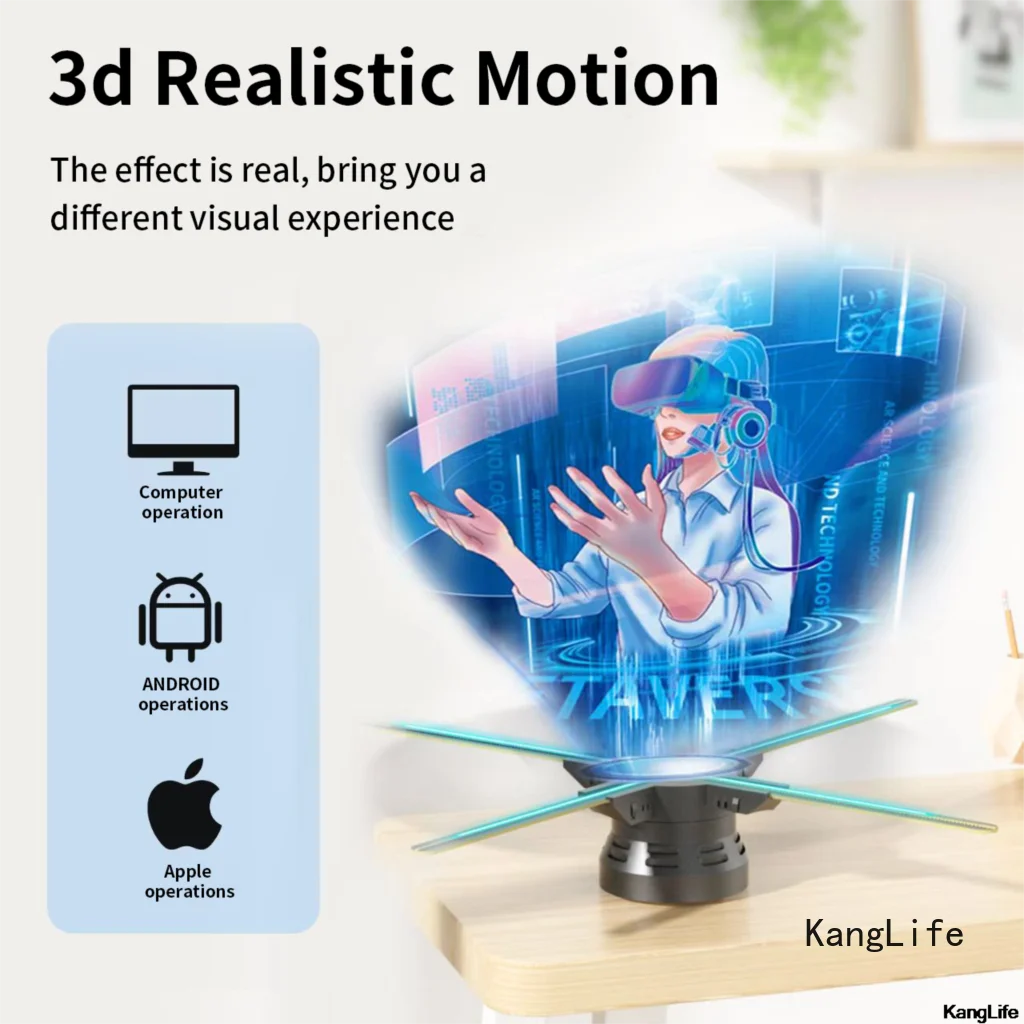 3D Fan Hologram Projector Wifi Display Advertising Logo Light Led Sign Holographic Lamp Three-Dimensional Projectors 42-100CM