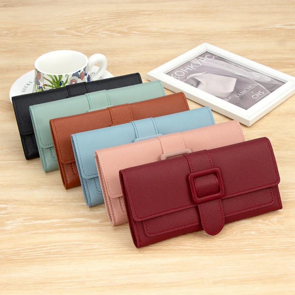 2025 Ladies Tri-Fold Clutch Women Long Wallet High-Quality Pu Leather Card Holder Wallet Handbag Everyday Go Shopping Use