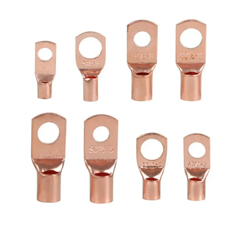 70Pcs Wire Lug Connector Ring SC6-25 Copper Connectors Bare Cable Electric Crimp Terminal Connector Kit