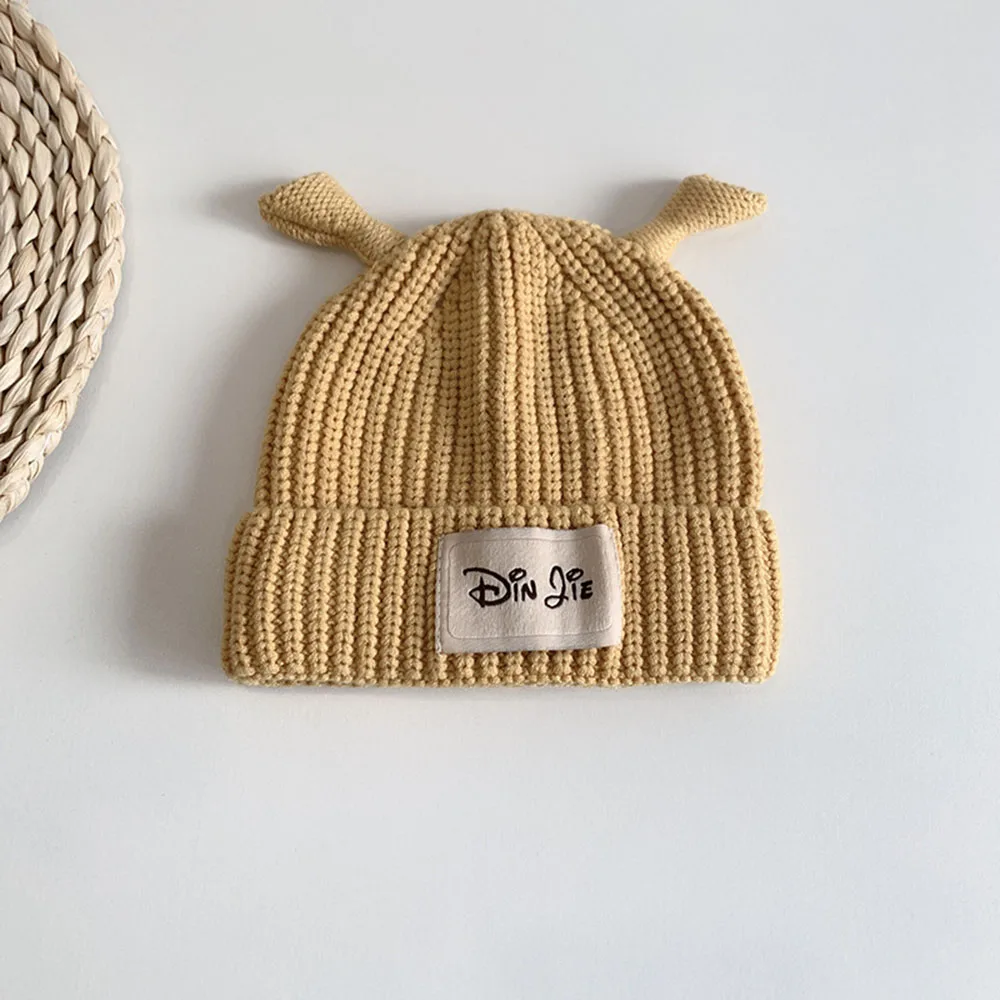 Baby Hat Infant Autumn Winter Hats Warm Boys Girls Solid Color Beanies Simple Baby Wool Hat For Kids 3-24 Month