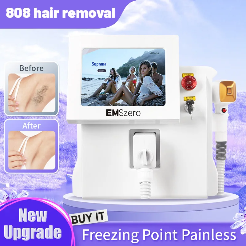

Permanent Painless Epilator 4000W 808 Alexandrite Hair Removal Laser Diode Machine Ice Platinum Body Face Underarm Cooling Head