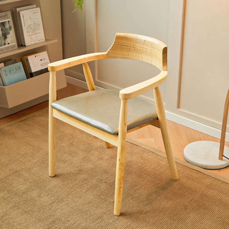 

Modern Retro Medieval Solid Wood Armchair Single Person Leisure Chair Living Room Unique Furniture Accent Comfy Nordic Design