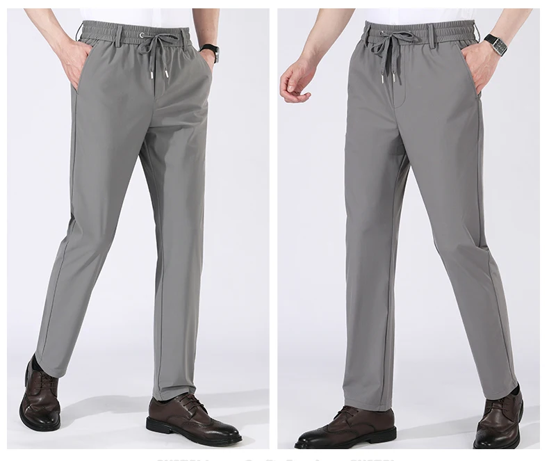 Hochelastische Herrenhose mit Vier-Wege-Stretch, Lässige Slim-Fit-Jogginghose mit Elastischem Kordelzug, Atmungsaktive Hose in Übergrößen bis 5XL – Detail 8