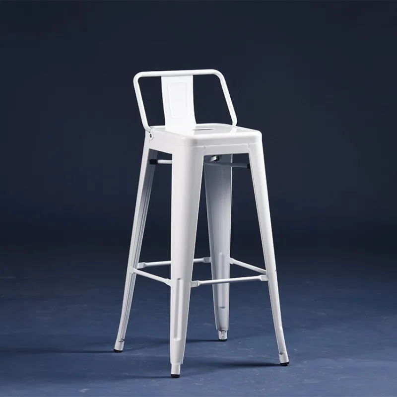 Tall Bar Stool American Backrest Wine Iron Chair Counter Wrought Iron Metal Industrial Bar Stool