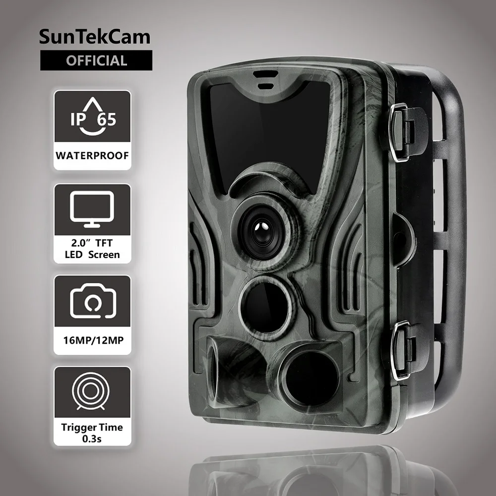 SunTekCam 2023 Newest Hunting Trail Camera 16MP 32GB Trail Camera IP65 Photo Traps 0.3s Trigger Time 850nm Wild Camera Trap