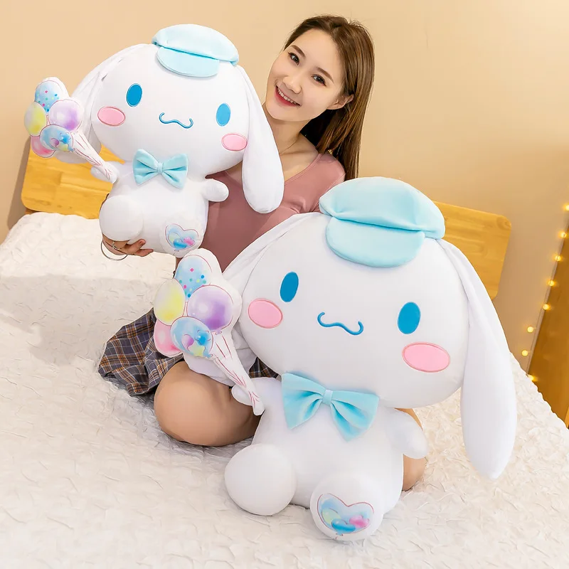 New 10/23/30/45/60/80cm Sanrio Cute Cartoon Cinnamoroll Plush Toy Little White Dog Doll  Plush Princess Backpack Girl Gift Decor