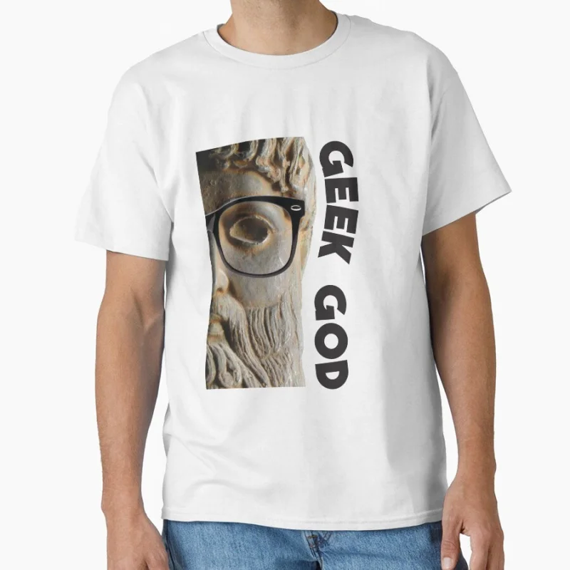 

Geek God funny computer nerd art gallery Funny Greek Philosophy Team gift T-shirt for men large size Tops S-6XL