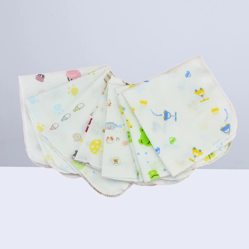 One Sided Printed Cotton Drool Bibs 30x30cm Double Layer Absorbent Gauze Towel for Baby and Toddler Cotton Drool Bibs