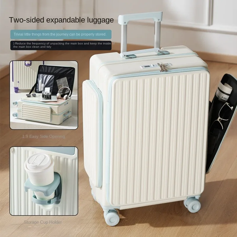 

Front Side Multi-Sided Open Suitcase NEW Super Convenient Stand-Up Double Side Expansion Pocket Travel Suitcase 24 inch Luggage