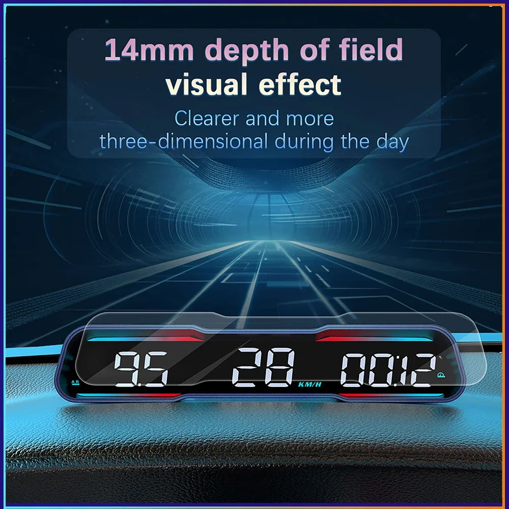 G19 GPS+Beidou Car Head Up Display HUD Strong Compatibility Intelligent Display Screen Gauge with Compass Alarm Car Electronics