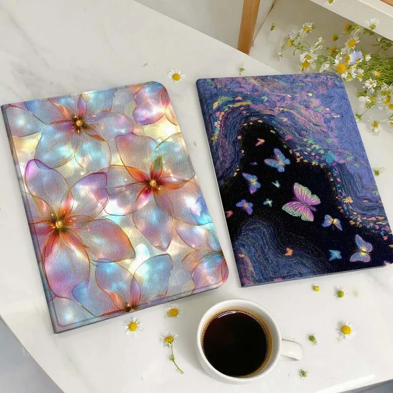 

Colorful Transparent Flower Tablet Case For Huawei Honor MatePad MediaPad Air 5 6 7 11 V6 V7 V8 V9 X9 X8 T10 T10s C5e T5 Gift