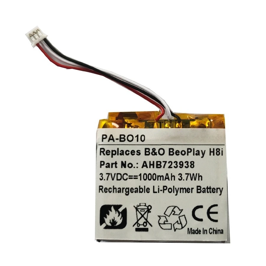 3.7V 1100mAh PA-BO10 Battery For Bang&Olufsen BeoPlay H8i Portal HX Bluetooth Headset Compatible AHB723938 AHB723938PCT