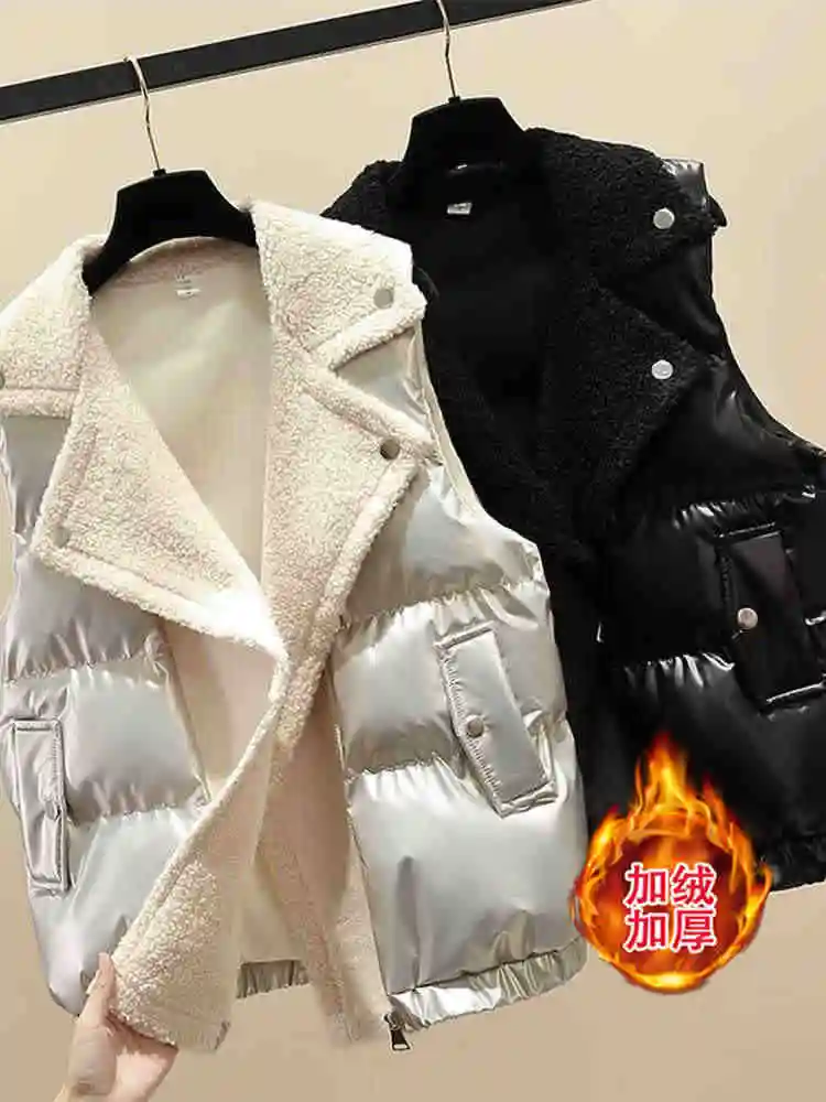 

Women's down Cotton Vest 2026 New Winter Fashion Warmth Top Zipper Collar Regular Length Color Commute Style